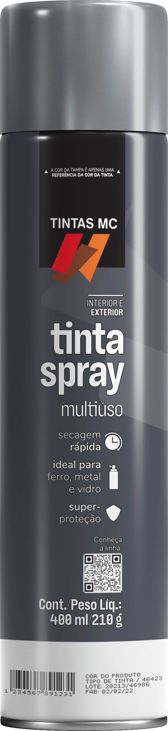 Spray Prata 400 ML Met Tintas MC